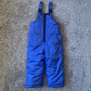 Oshkosh B'Gosh Ski Bibs Size 3T Snow Pants Blue Quilted Lining Adjustable Strap
